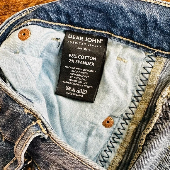 Dear John Denim Skinny Jeans with Raw Hem and Trim - Size 25 - Picture 11 of 15